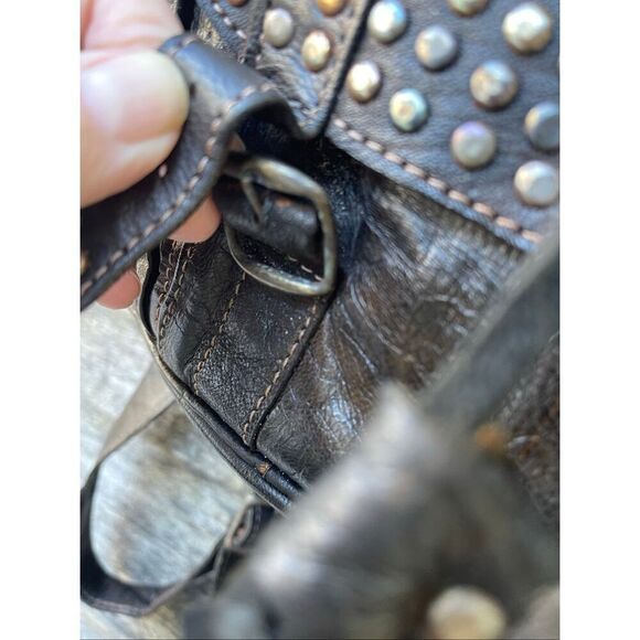 Vintage 70’s leather studded buckles backpack main image 12